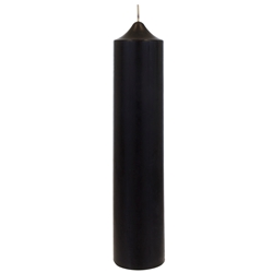 Mega Candles - 2" x 9" Unscented Round Dome Top Pillar Candle - Black