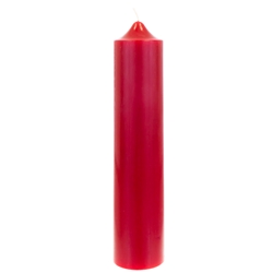 Mega Candles - 2" x 9" Unscented Round Dome Top Pillar Candle - Red