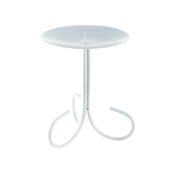 Mega Candles - Pillar / Round Metal Candle Holder - White