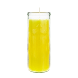 Mega Candles - 3" x 7.25" Unscented Tall Prayer Container Candle - Yellow