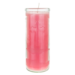 Mega Candles - 3" x 7.25" Unscented Tall Prayer Container Candle - Pink