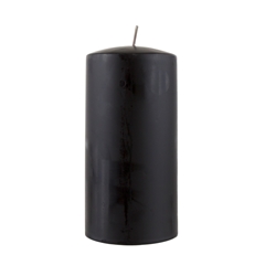 Azure Candles - 3" x 6" Unscented Round Glazed Pillar Candle - Black