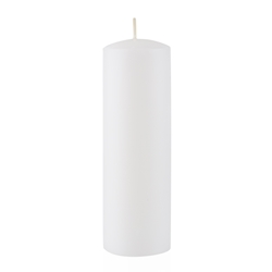 Azure Candles - 2" x 6" Unscented Round Glazed Pillar Candle - White