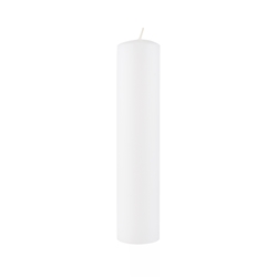 Azure Candles - 2" x 9" Unscented Round Glazed Pillar Candle - White