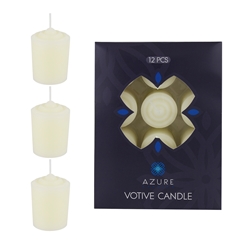 Azure Candles - 12 pcs 15 Hours Unscented Votive Candle - Ivory