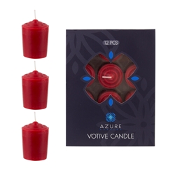 Azure Candles - 12 pcs 15 Hours Unscented Votive Candle - Red