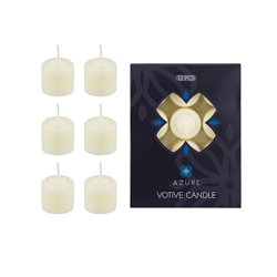 Azure Candles - 12 pcs 10 Hours Unscented Votive Candle - Ivory