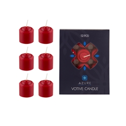 Azure Candles - 12 pcs 10 Hours Unscented Votive Candle - Red