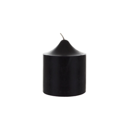 Mega Candles - 3" x 3" Unscented Round Dome Top Pillar Candle - Black