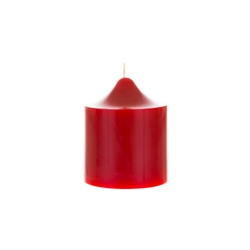 Mega Candles - 3" x 3" Unscented Round Dome Top Pillar Candle - Red