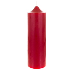 Mega Candles - 3" x 9" Unscented Round Dome Top Pillar Candle - Red