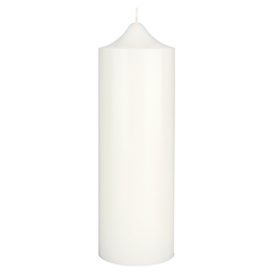 Mega Candles - 3" x 9" Unscented Round Dome Top Pillar Candle - White