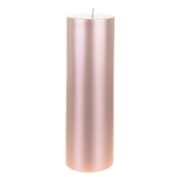 Mega Candles - 3" x 9" Unscented Round Pillar Candle - Rose Gold