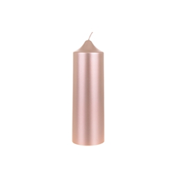 Mega Candles - 2" x 6" Unscented Round Dome Top Pillar Candle - Rose Gold