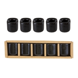 Mega Candles - 5 pcs Ceramic 1/2" Chime / Spell Candle Holder - Black