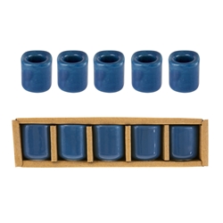 Mega Candles - 5 pcs Ceramic 1/2" Chime / Spell Candle Holder - Dark Blue