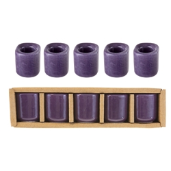 Mega Candles - 5 pcs Ceramic 1/2" Chime / Spell Candle Holder - Dark Purple