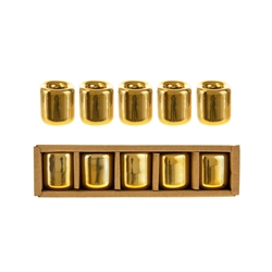 Mega Candles - 5 pcs Ceramic 1/2" Chime / Spell Candle Holder - Gold