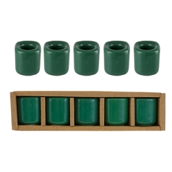 Mega Candles - 5 pcs Ceramic 1/2" Chime / Spell Candle Holder - Green
