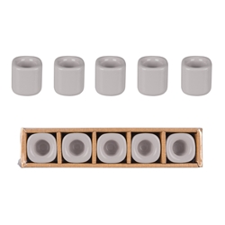 Mega Candles - 5 pcs Ceramic 1/2" Chime / Spell Candle Holder - Gray