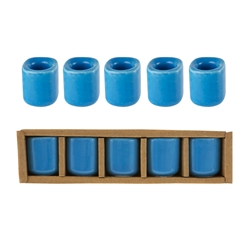 Mega Candles - 5 pcs Ceramic 1/2" Chime / Spell Candle Holder - Light Blue