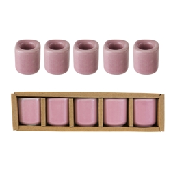 Mega Candles - 5 pcs Ceramic 1/2" Chime / Spell Candle Holder - Lavender