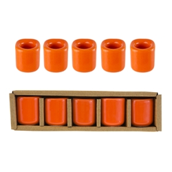 Mega Candles - 5 pcs Ceramic 1/2" Chime / Spell Candle Holder - Orange