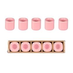 Mega Candles - 5 pcs Ceramic 1/2" Chime / Spell Candle Holder - Pink