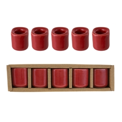 Mega Candles - 5 pcs Ceramic 1/2" Chime / Spell Candle Holder - Red