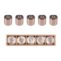 Mega Candles - 5 pcs Ceramic 1/2" Chime / Spell Candle Holder -Rose Gold