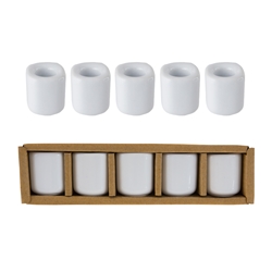 Mega Candles - 5 pcs Ceramic 1/2" Chime / Spell Candle Holder - White