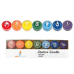 Mega Candles - 14 pcs Unscented Tea Lights Chakra Candles - Assorted