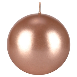 Mega Candles - 4" Unscented Round Ball Candle - Rose Gold