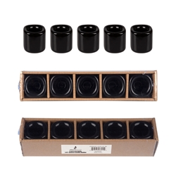 Mega Candles - 5 pcs Ceramic 7/8" Chime / Spell Candle Holder - Black