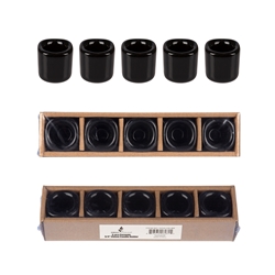 Mega Candles - 5 pcs Ceramic 3/4" Chime / Spell Candle Holder - Black