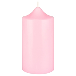 Mega Candles - 3" x 6" Unscented Round Bell Top Pillar Candle - Pink