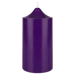Mega Candles - 3" x 6" Unscented Round Bell Top Pillar Candle - Purle