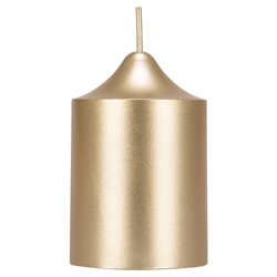 Mega Candles - 2" x 3" Unscented Round Bell Top Pillar Candle - Gold