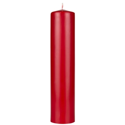Mega Candles - 2" x 9" Unscented Domed Top Pillar Candle - Red