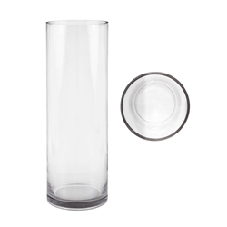 Mega Vases - 4" x 12" Cylinder Glass Vase - Clear