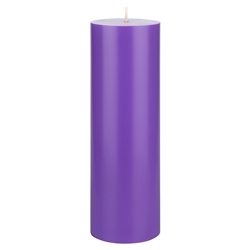 Mega Candles - 3" x 9" Unscented Round Pillar Candle - Lavender