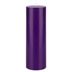 Mega Candles - 3" x 9" Unscented Round Pillar Candle - Purple