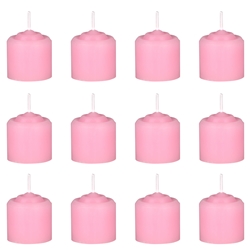 Mega Candles -12 pcs 8 Hours Unscented Votive Candle in White Box - Pink