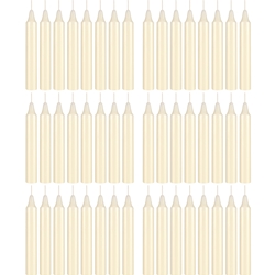 Mega Candles - 48 pcs 5" Unscented Straight Taper Candle in White Box - Ivory