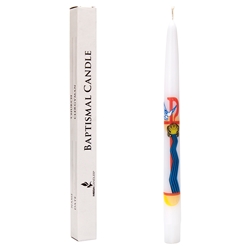Mega Candles - 10" Holy Baptismal Unscented Self Fitting Taper Candle - White