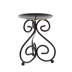 Mega Candles -Pillar / Round Metal Candle Holder - Black