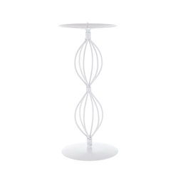 Mega Candles  - Pillar / Round Metal Candle Holder - White