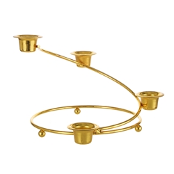 Mega Candles - Staircase Taper Metal Candle Holder - Gold