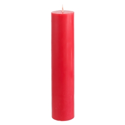 Mega Candles - 2" x 9" Unscented Round Pillar Candle - Red