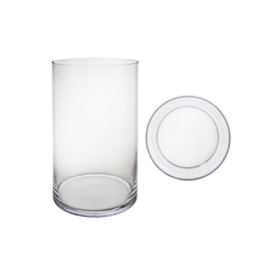 Mega Vases - 7" x 12" Cylinder Glass Vase - Clear